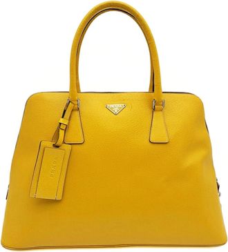 Prada Yellow Leather Tote Bag (Pre-Owned)