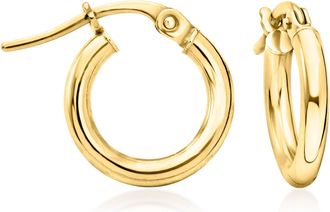 Ross-Simons Italian 2mm 10kt Yellow Gold Hoop Earrings