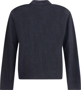 Our Legacy Mens Alpaca Cardigan Black Fuzzy Sweater