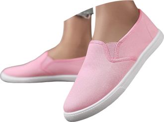 Generic Low-Top Slip Ons Shoes Womens Fashion Sneakers Casual Canvas Sneakers for Women Comfortable Flats Breathable Padded Insole Slip on Sneakers Women Low 