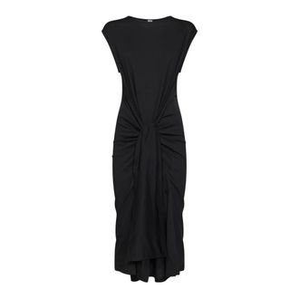 Toteme Tie-waist Jersey Dress - Dames - Casual kleedjes - Zwart - S - Katoen - Kleedjes