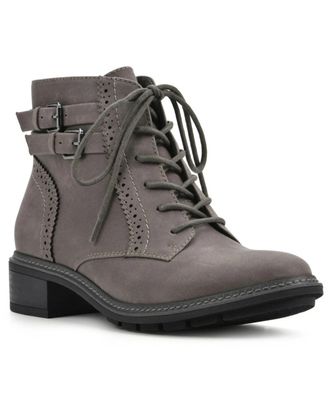 White Mountain Womens Cliffs by White Mountain Elibeth Boots Charcoal Ankle Bootie ZAP2177
