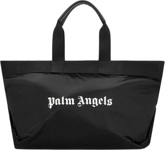 Palm Angels Logo Tote Bag - Heren - Shoppers - Zwart - ONE Size - Katoen - Tassen