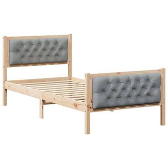 vidaXL Estructura De Cama Gris Claro 90 X 190 Cm Madera De Pino Macizo Vidaxl