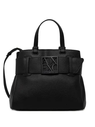A|X Armani Exchange textured leather tote bag - Black