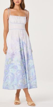 ASTR the Label Dayana Sleeveless A-Line Dress in Purple Floral at Nordstrom, Size Medium