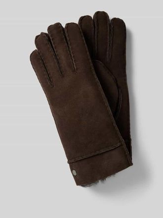 Roeckl Handschuhe aus Lammfell Modell HELSINKI in Dunkelbraun, Gr&ouml;&szlig;e 6