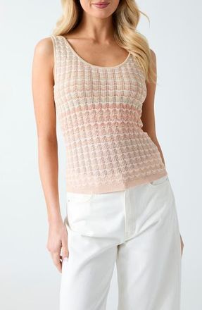 Guess Rosalyn Metallic Pointelle Sweater Tank in Peach Beige/Vanilla at Nordstrom, Size X-Small