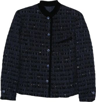 Emporio Armani button embellished jacket - Blue