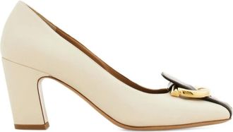 Ferragamo Pumps, female, Beige, Size: 8 1/2 US Gancini Buckle Pump