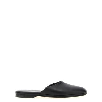 Brioni Leren Sabots - Dames - Slip ons - Zwart - 37 EU - Leer - Schoenen