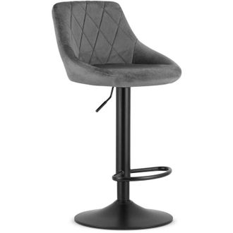 OEM Taburete Kast - Terciopelo Gris / Base Negra