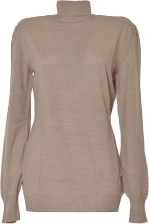Moschino Beige Virgin Wool Turtleneck Sweater