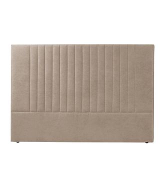 Home Heavenly Cabecero tapizado en tela beige con rayas verticales 150 x 6 x 120 cm