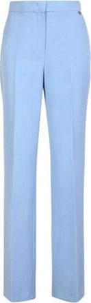 Liu Jo Fit & Flare Katoenen Broek - Dames - Straight fit broeken - Blauw - M - Katoen - Broeken