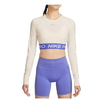 Nike (WMNS) Nike Pro Dri-Fit 365 Cropped Long-Sleeve Training Tops White Purple IQ3948-110