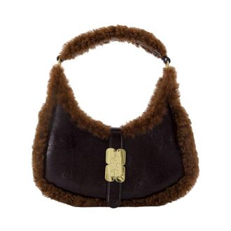 Ganni Kat Small Piping Purse - Bags - Mujer - Marr&oacute;n - ONE SIZE