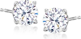 Ross-Simons CZ Stud Earrings in 14kt White Gold