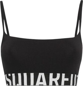 Dsquared2 Zwarte Bralette Sportief Vrouwelijk Ontwerp - Dames - Tops zonder mouwen - Zwart - XL - Katoen - Tops