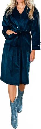 Lola Hats Heather Trench Coat In Blue