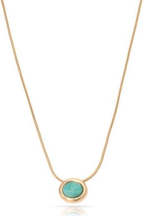 Ettika Semiprecious Stone Pendant Necklace in Turquoise/Gold at Nordstrom