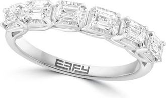 Effy 14K White Gold Diamond Emerald-Cut Band Ring in 14K Gold at Nordstrom, Size 7