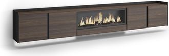 Skraut Home Skraut Home - Mueble Tv, Televisi&oacute;n, Muebles De Sal&oacute;n, Almacenaje, 315x35x50cm, Para Tv Hasta 80, Chimenea El&eacute;ctrica Xxl, Colgado, Suspendido, Led, Es