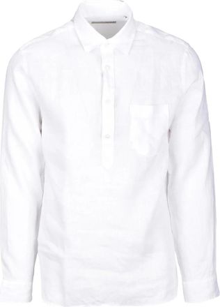 BATURO White Linen Casual Shirt