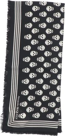 Alexander McQueen Alexander McQueen, Winter Scarves, female, Black, Size: ONE SIZE Skull Print Wool Scarf