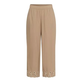 Soaked In Luxury Amara Eyelet Pant - Dames - Broeken - Beige - Maat: S Katoen