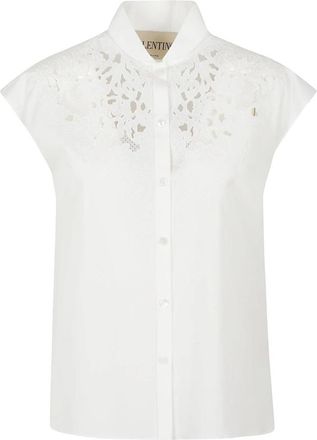 Valentino Garavani Shirts - Dames - Overhemden - Wit - S - Katoen - Overhemden