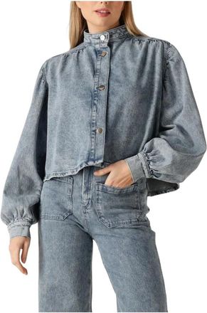 Ibana Tessa Blouse - Dames - Spijkeroverhemden - Blauw - XS - Katoen - Overhemden