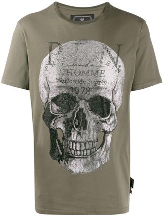 Philipp Plein Platinum Skull T-shirt - Green