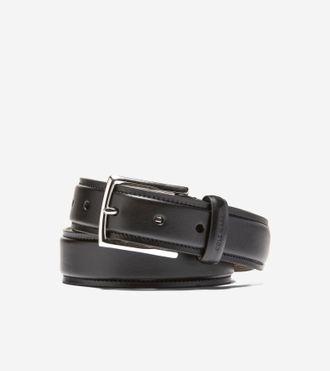 Cole Haan Mens Burnished Leather Belt With Lace Tip - Black Size 32