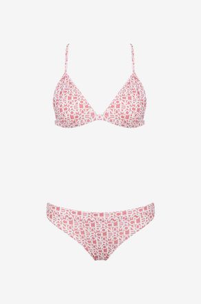Moncler Triangel-Bikini mit Print Logo All-Over