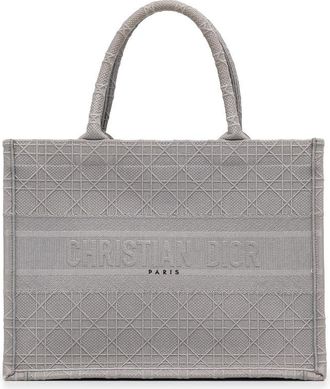 Dior Pre-owned Dior Medium Cannage Embroidered Book Tote Ladies 50-MA-0260