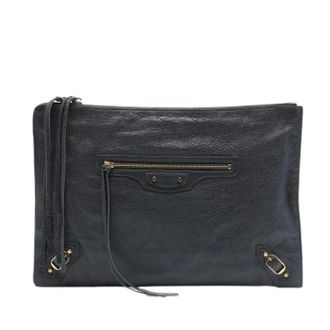 Balenciaga Pre-owned Vintage Clutch - Dames - Pre-owned - Grijs - Maat: ONE Size Leer
