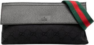Gucci Pre-owned Belt Bags, female, Black, Size: ONE SIZE Pre-owned Canvas Crossbody Bag