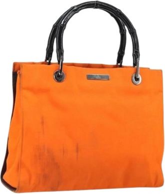 Gucci Pre-owned Canvas Tote Bag - Dames - Vintage Shopper - Oranje - ONE Size - Vintage