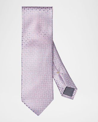 Eton Mens Geometric Woven Silk Tie