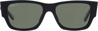 Ray-Ban Ray Ban Carlos Polarized Green Rectangular Unisex Sunglasses RB0947SF 901/58 56