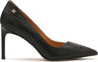 Kazar Elegante zwarte pumps met reli&euml;fpatroon - Dames - Pumps - Zwart - 36 EU - Leer - Schoenen
