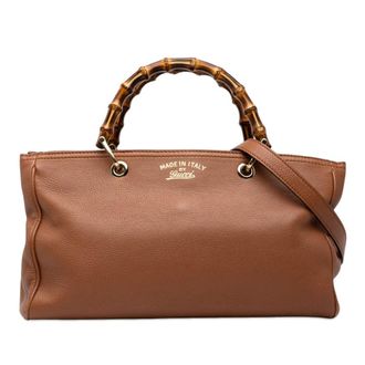 Gucci Pre-owned Gucci Medium Calfskin Bamboo Shopper Satchel Ladies 0I7KW0QH4CATNTII