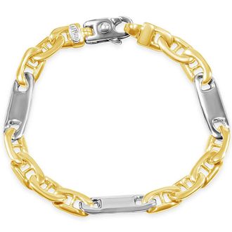 Pompeii3 Mens Marine Link 14k Gold (34gram) or Platinum (55gram) 8.5mm Bracelet 8.5