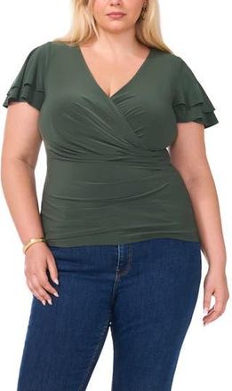 Vince Camuto Surplice V-Neck Top in Military Green at Nordstrom Rack, Size 3X