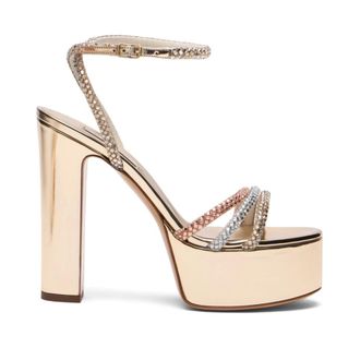 Casadei High Heel Sandals, female, Yellow, Size: 9 1/2 US Patty Andromeda Platform Sandal