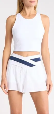 Yogalicious Lux LeBlanc High Neck Crop Tank in White at Nordstrom Rack, Size X-Large
