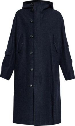Yohji Yamamoto Jassen, Heren, Blauw, L, Wol, Woljas Met Capuchon