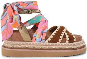 Kurt Geiger Orson Cross Scarf Sandal in Brown at Nordstrom, Size 6.5Us