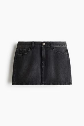 H&M Short Denim Skirt in Washed Black at Nordstrom, Size 20